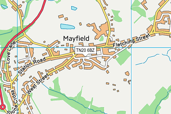 TN20 6BZ map - OS VectorMap District (Ordnance Survey)