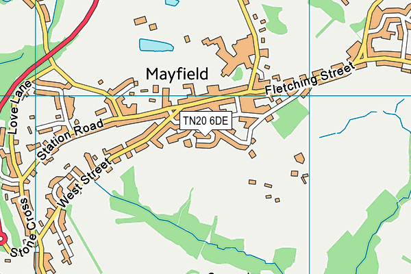 TN20 6DE map - OS VectorMap District (Ordnance Survey)