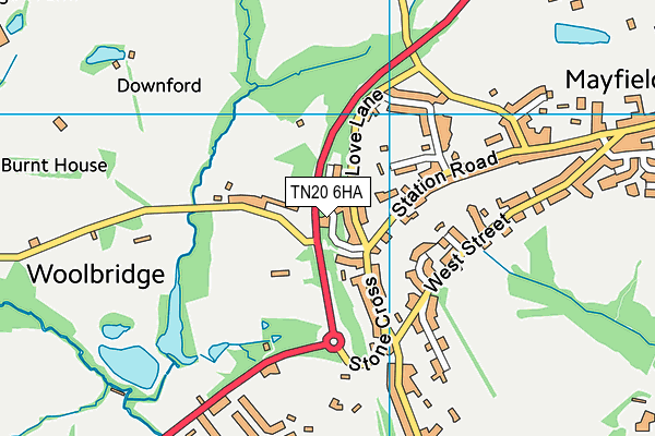 TN20 6HA map - OS VectorMap District (Ordnance Survey)