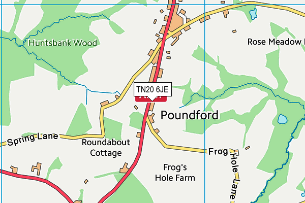 TN20 6JE map - OS VectorMap District (Ordnance Survey)