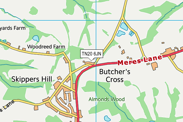 TN20 6JN map - OS VectorMap District (Ordnance Survey)