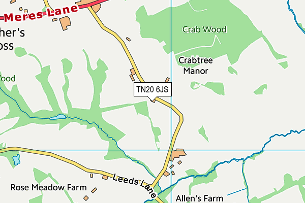 TN20 6JS map - OS VectorMap District (Ordnance Survey)