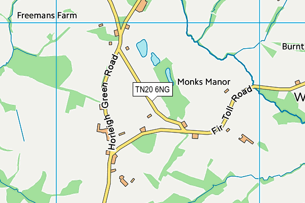 TN20 6NG map - OS VectorMap District (Ordnance Survey)