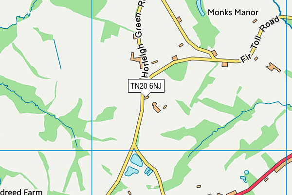 TN20 6NJ map - OS VectorMap District (Ordnance Survey)