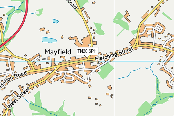 Mayfield School map (TN20 6PH) - OS VectorMap District (Ordnance Survey)