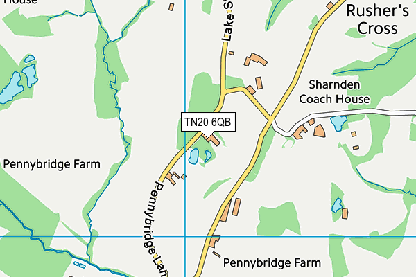 TN20 6QB map - OS VectorMap District (Ordnance Survey)