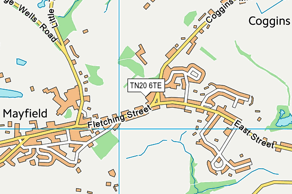 Map of THE ROSE AND CROWN MAYFIELD LTD at district scale