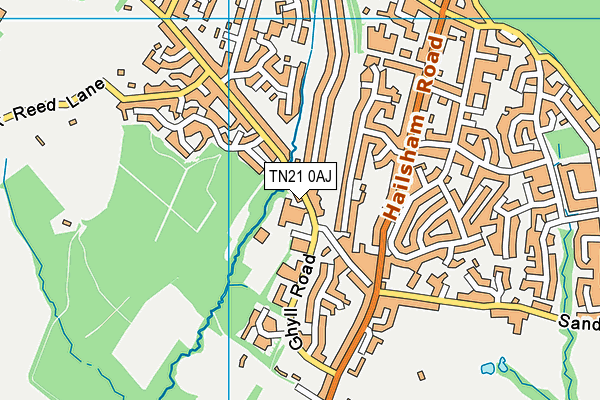 TN21 0AJ map - OS VectorMap District (Ordnance Survey)