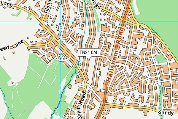 TN21 0AL map - OS VectorMap District (Ordnance Survey)