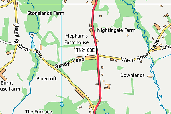 TN21 0BE map - OS VectorMap District (Ordnance Survey)