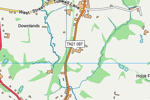 TN21 0BT map - OS VectorMap District (Ordnance Survey)