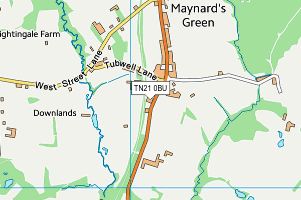 TN21 0BU map - OS VectorMap District (Ordnance Survey)