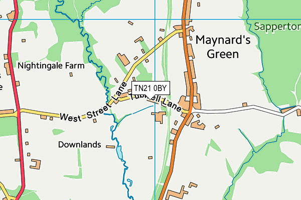 TN21 0BY map - OS VectorMap District (Ordnance Survey)