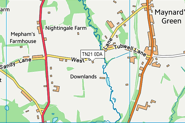 TN21 0DA map - OS VectorMap District (Ordnance Survey)