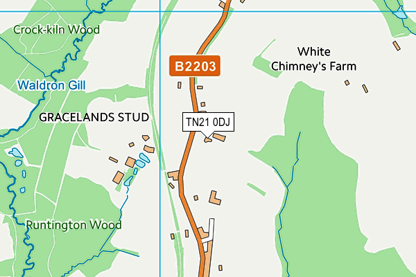TN21 0DJ map - OS VectorMap District (Ordnance Survey)