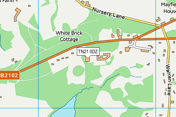 TN21 0DZ map - OS VectorMap District (Ordnance Survey)