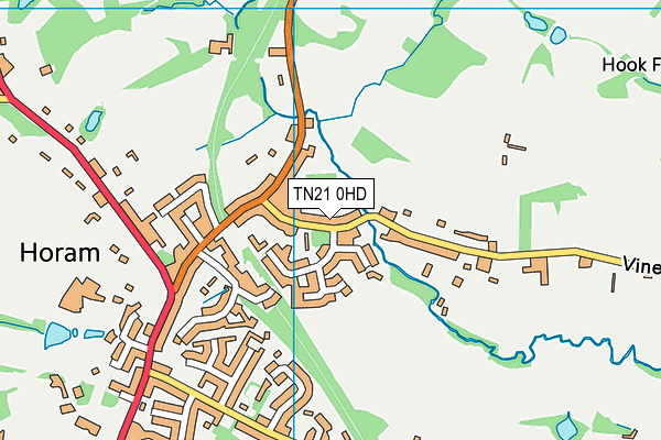 TN21 0HD map - OS VectorMap District (Ordnance Survey)