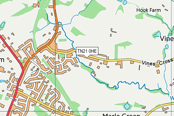 TN21 0HE map - OS VectorMap District (Ordnance Survey)