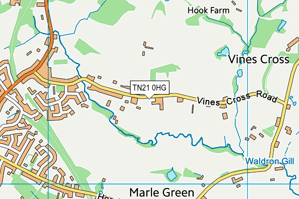 TN21 0HG map - OS VectorMap District (Ordnance Survey)