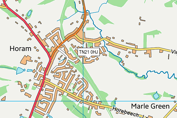 TN21 0HJ map - OS VectorMap District (Ordnance Survey)