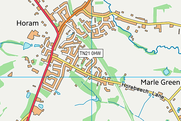 TN21 0HW map - OS VectorMap District (Ordnance Survey)