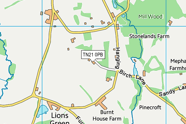 TN21 0PB map - OS VectorMap District (Ordnance Survey)