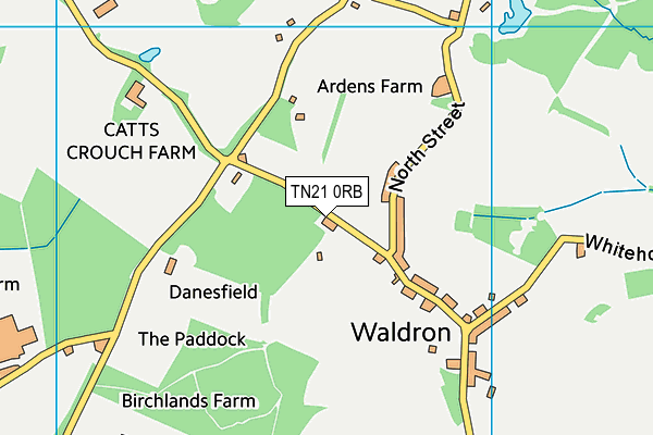 Waldron Recreation Ground map (TN21 0RB) - OS VectorMap District (Ordnance Survey)