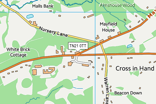 TN21 0TT map - OS VectorMap District (Ordnance Survey)