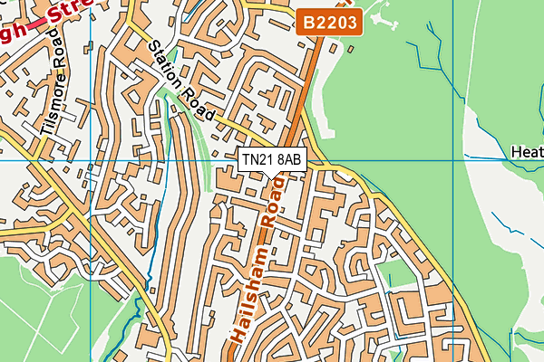 TN21 8AB map - OS VectorMap District (Ordnance Survey)