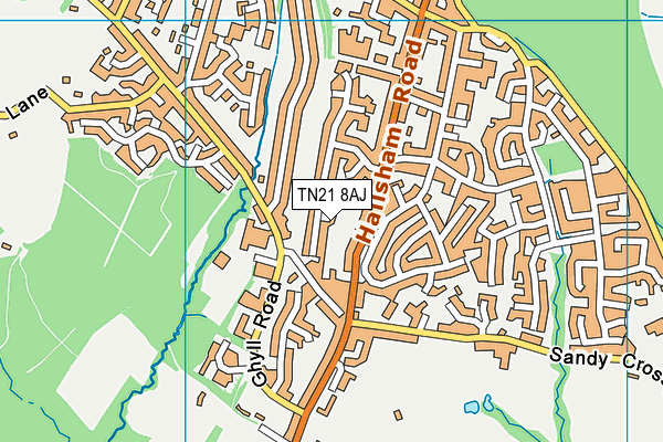 TN21 8AJ map - OS VectorMap District (Ordnance Survey)