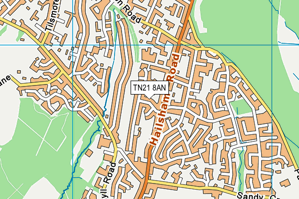 TN21 8AN map - OS VectorMap District (Ordnance Survey)