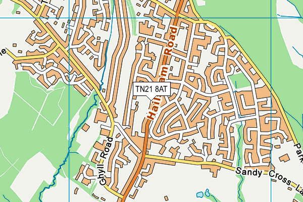 TN21 8AT map - OS VectorMap District (Ordnance Survey)