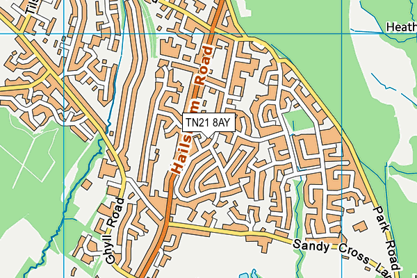 TN21 8AY map - OS VectorMap District (Ordnance Survey)