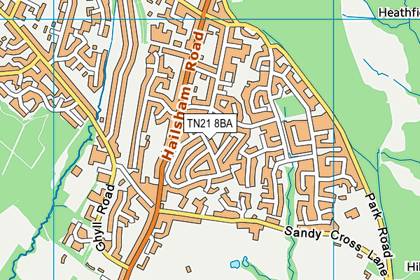 TN21 8BA map - OS VectorMap District (Ordnance Survey)