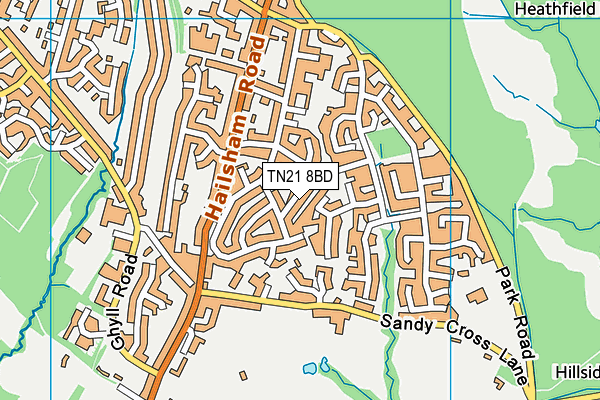 TN21 8BD map - OS VectorMap District (Ordnance Survey)