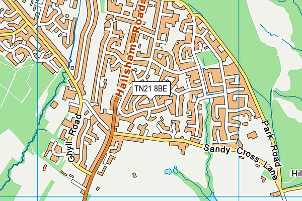 TN21 8BE map - OS VectorMap District (Ordnance Survey)