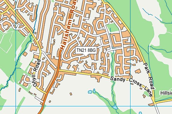 TN21 8BG map - OS VectorMap District (Ordnance Survey)