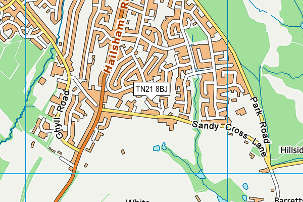 TN21 8BJ map - OS VectorMap District (Ordnance Survey)