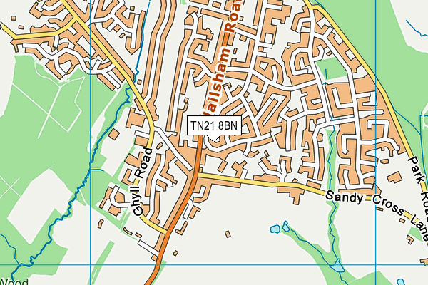 TN21 8BN map - OS VectorMap District (Ordnance Survey)