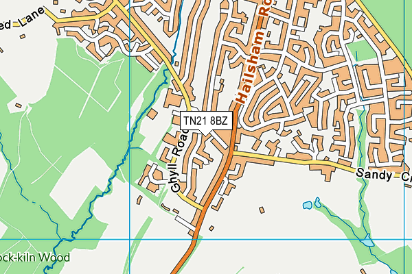 TN21 8BZ map - OS VectorMap District (Ordnance Survey)