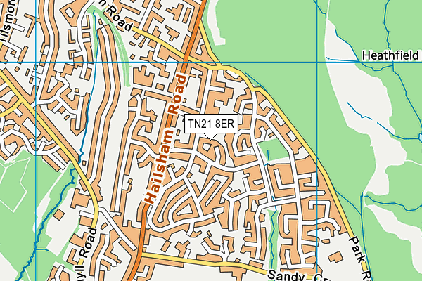 TN21 8ER map - OS VectorMap District (Ordnance Survey)