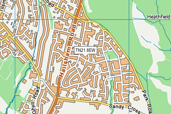 TN21 8EW map - OS VectorMap District (Ordnance Survey)