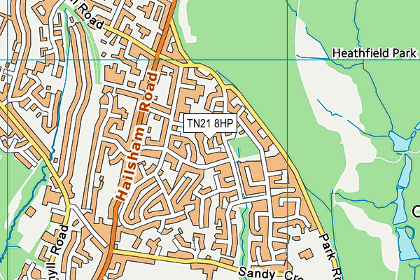 TN21 8HP map - OS VectorMap District (Ordnance Survey)
