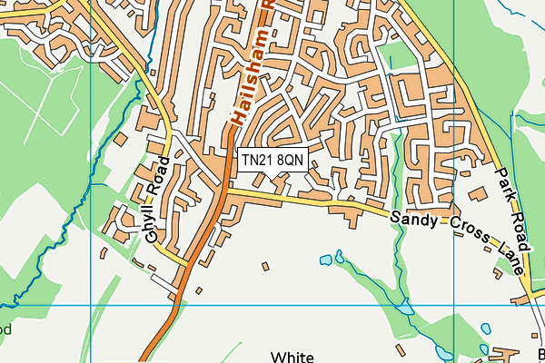 TN21 8QN map - OS VectorMap District (Ordnance Survey)