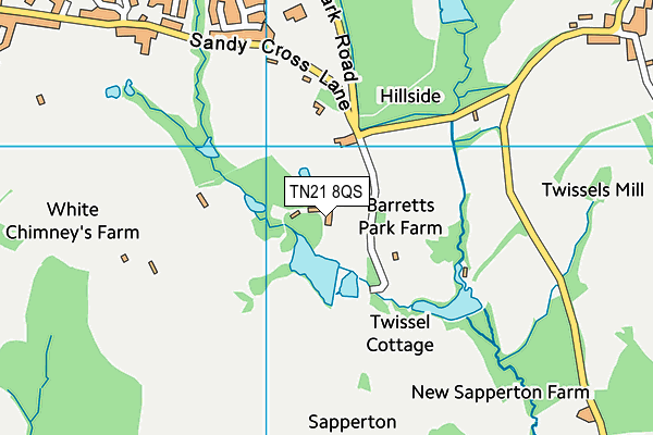 TN21 8QS map - OS VectorMap District (Ordnance Survey)