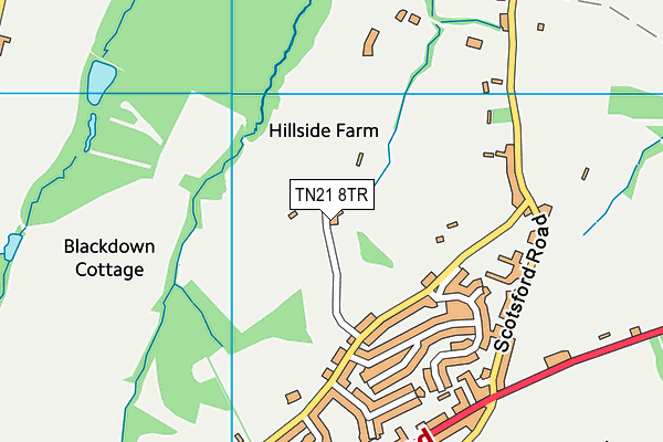 TN21 8TR map - OS VectorMap District (Ordnance Survey)
