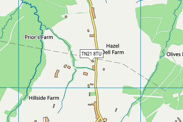 TN21 8TU map - OS VectorMap District (Ordnance Survey)