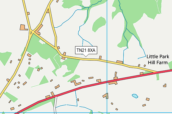 TN21 8XA map - OS VectorMap District (Ordnance Survey)