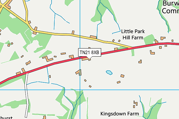 TN21 8XB map - OS VectorMap District (Ordnance Survey)