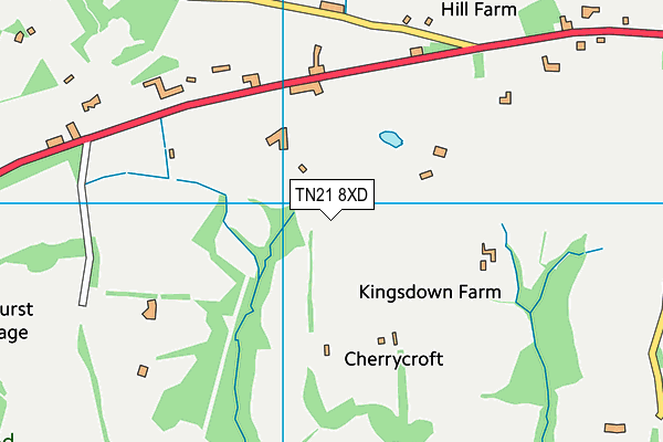 TN21 8XD map - OS VectorMap District (Ordnance Survey)